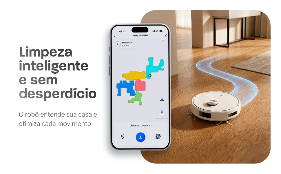 Velds V50 PRO — Controle pelo app e por voz